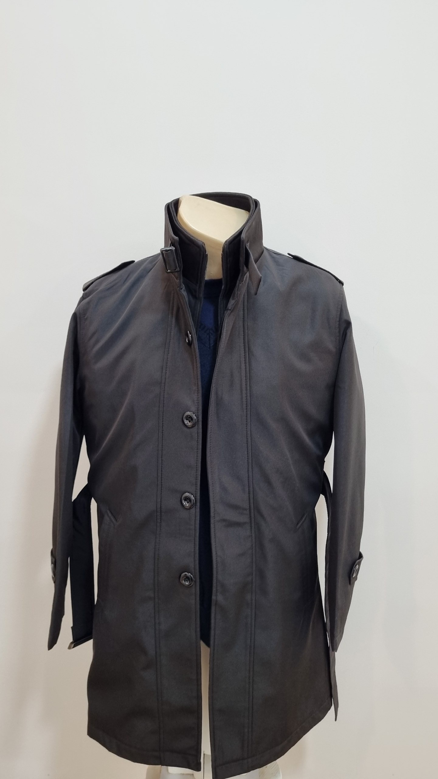 پالتو بارانی بلند خزدار مردانه کمردار، آستر داخلی با کیفیت